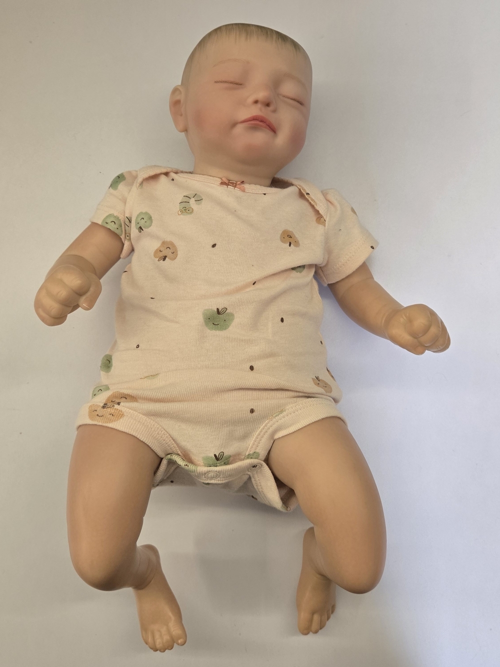 19" Sleeping Newborn Reborn Doll - Soft Cloth Body (Good Condition)